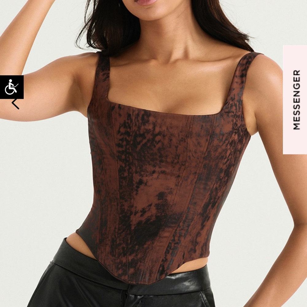 House of CB - Antique Satin Longline Corset - Size M - NWT